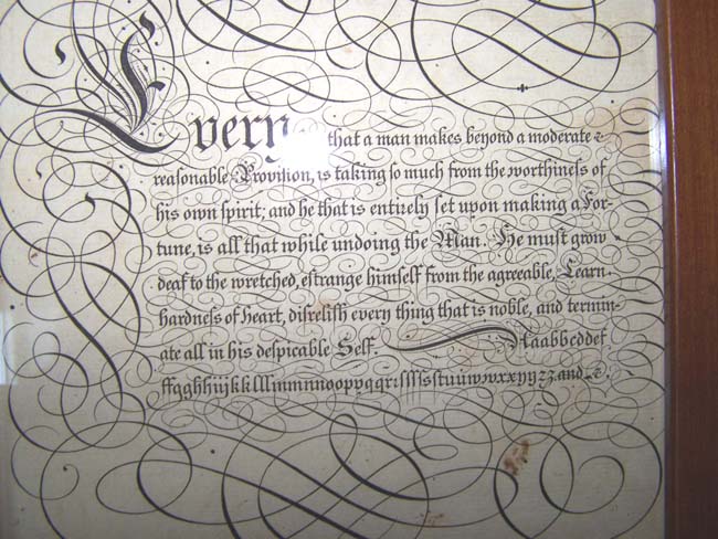 An 18th century Calligraphic engraving of a quotation published by George Bickham in 1741 — image 2